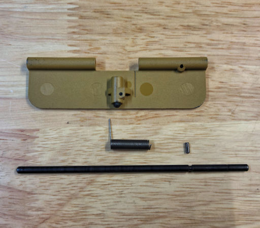 An example of an HK 416 ejection port cover assembly and how the parts fit together.